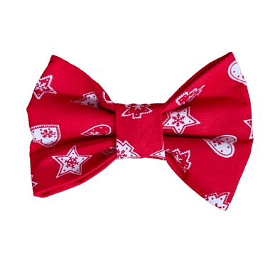 xmas hearts and trees bowtie by pet boutique