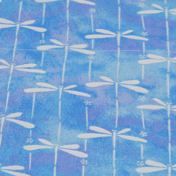Sky blue dragonfly dog bandana close up of pattern