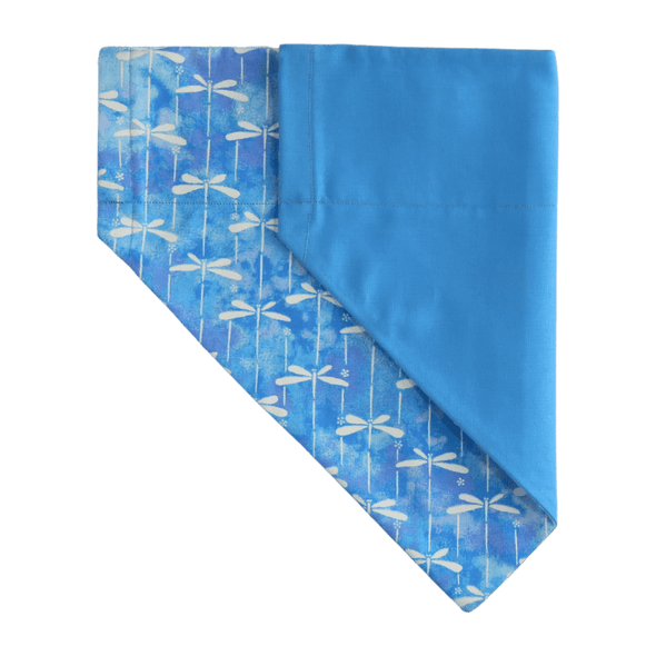 sky blue dancing dragonflies bandana front and rear blue view