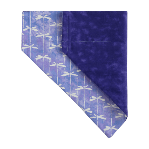 dancing purple dragonflies bandana front and rear view