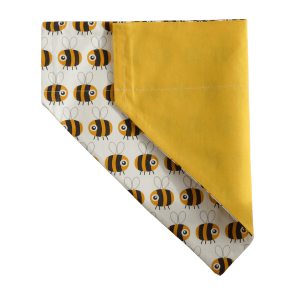 bumble bee dog bandana with yellow rear
