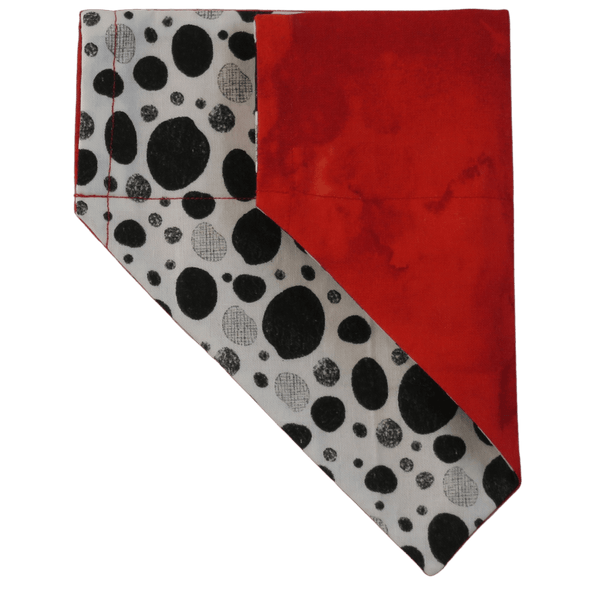 dalmation dots dog bandana with red rear