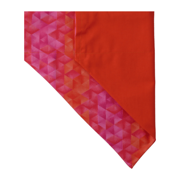 geometric pink dog bandana with orange rear