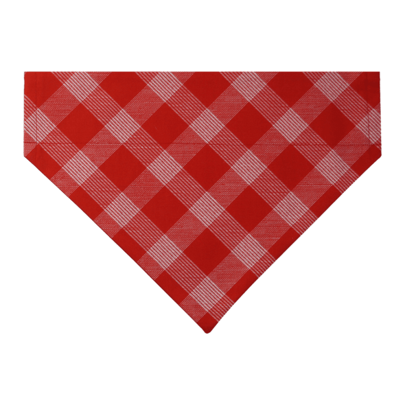 cheerful red check dog bandana