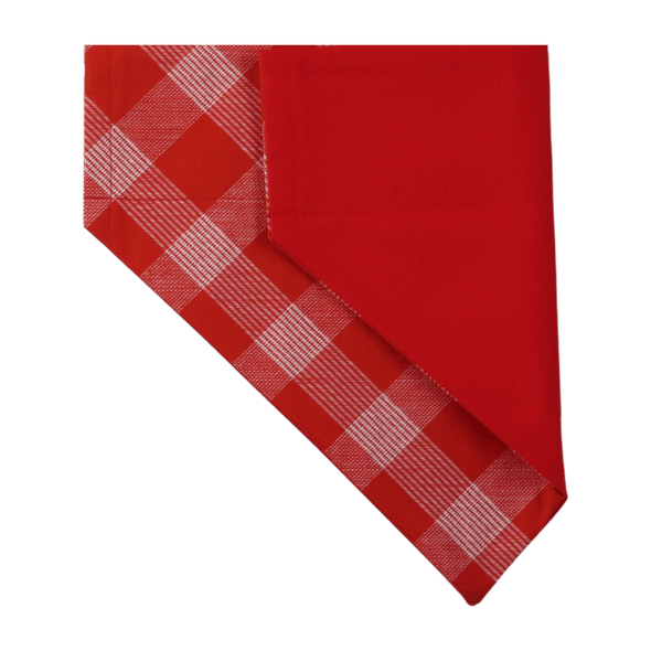 cheerful red check dog bandana with red rear