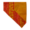 geometric orange dog bandana with yellow background