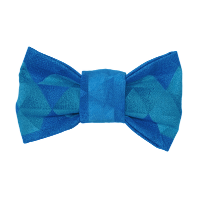 Geometric blue dog bow tie by pet boutique