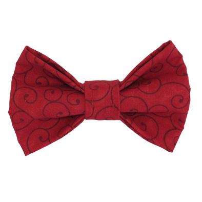 Red scroll dog bow tie by pet boutique